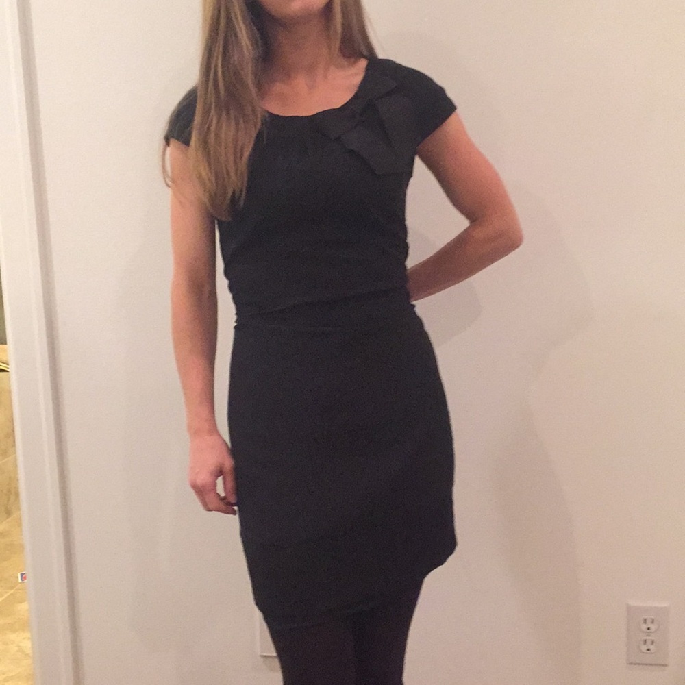 Black dress with bow on side
